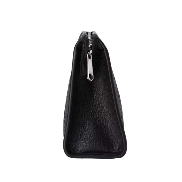 Gucci GG Jumbo Medium Pouch In Black Leather - Image 4
