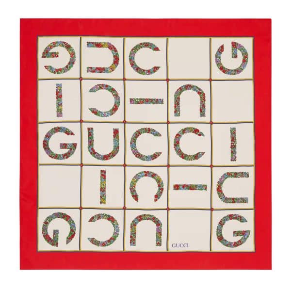 Gucci Print Silk Carré at Enigma Boutique