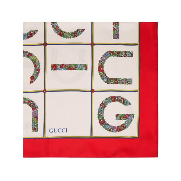 Gucci Print Silk Carré at Enigma Boutique