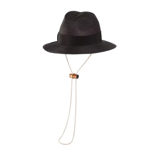 Gucci Raffia-effect Wide-brimmed Hat With Bow at Enigma Boutique