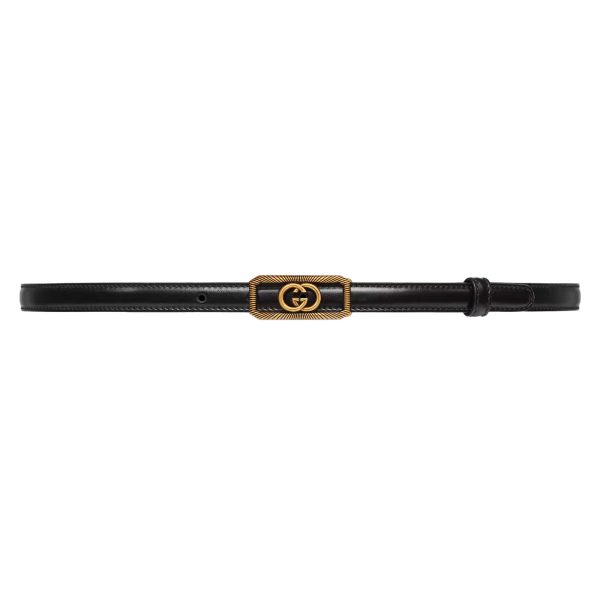 Gucci Thin Belt With Interlocking G Buckle