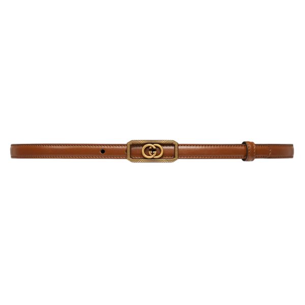 Gucci Thin Belt With Interlocking G Buckle