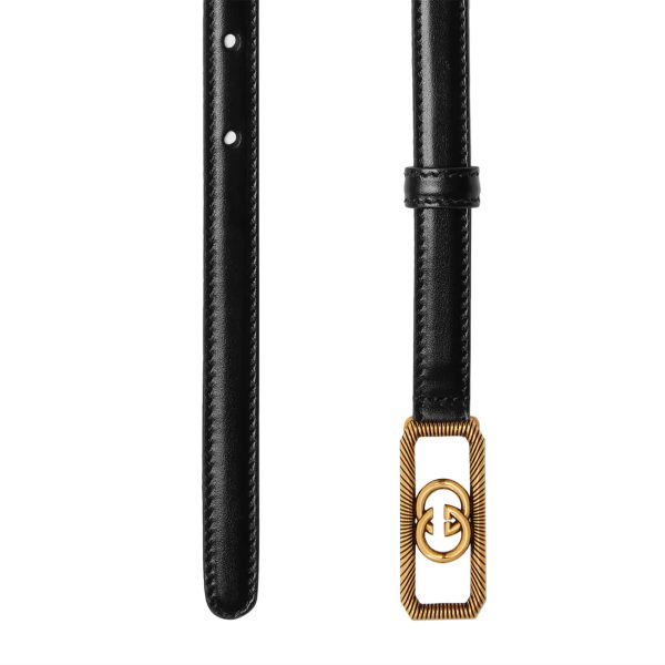 Gucci Thin Belt With Interlocking G Buckle - Image 2