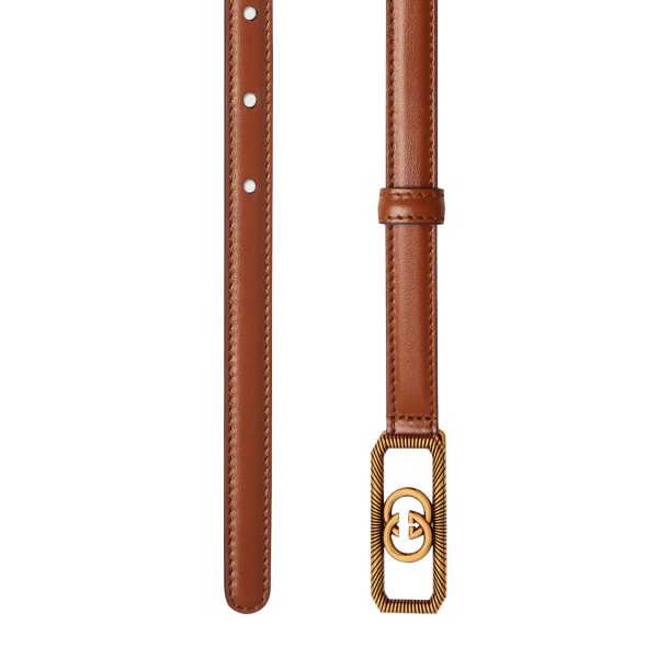 Gucci Thin Belt With Interlocking G Buckle - Image 2