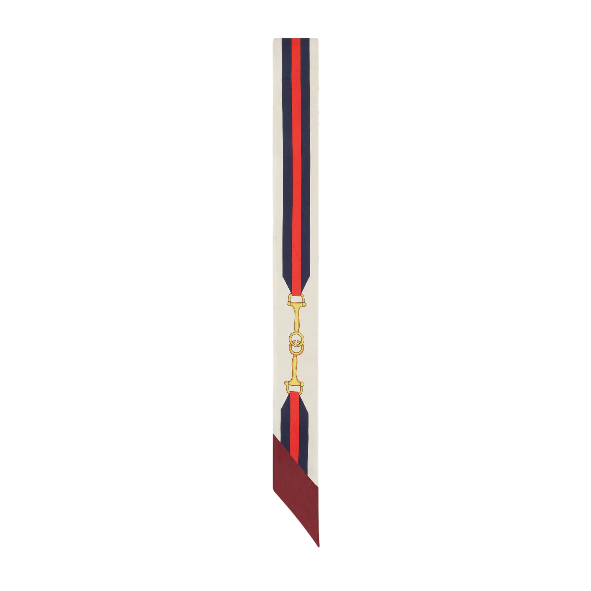 Gucci Web Horsebit Print Silk Neck Bow at Enigma Boutique