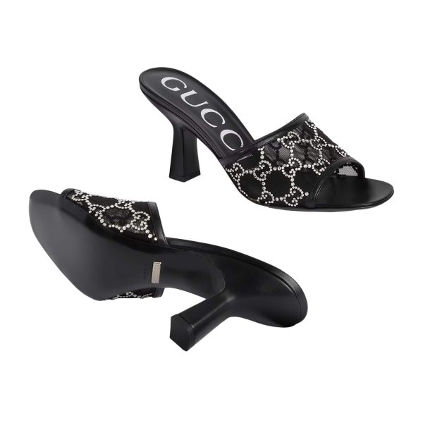 Gucci Women's GG Mid-heel Slide Sandal at Enigma Boutique