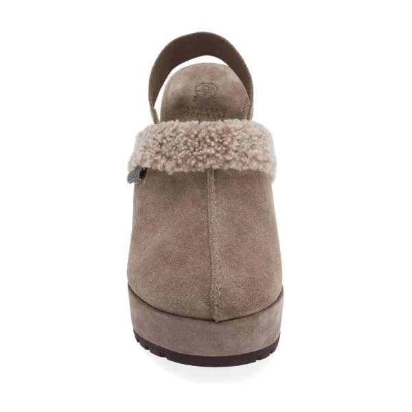 Brunello Cucinelli Genuine Shearling Lined Slingback Wedge at Enigma Boutique