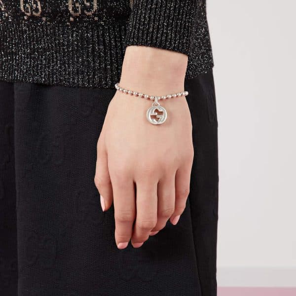 Gucci Interlocking G Bracelet In Silver at Enigma Boutique