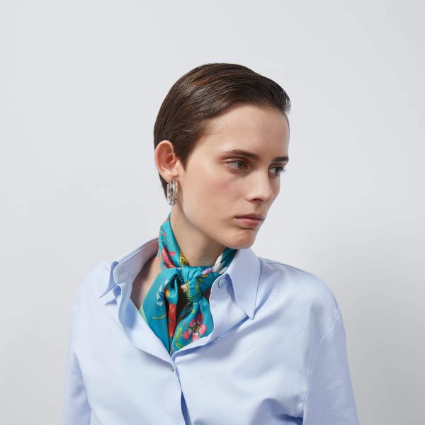 Gucci Flora Print Silk Carré - Image 4