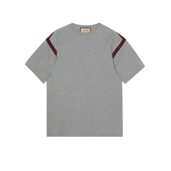 Gucci Cotton Jersey T-shirt With Web at Enigma Boutique