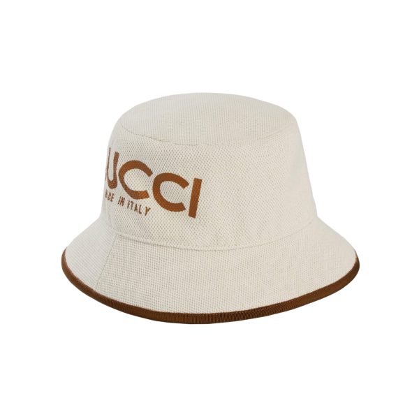 Gucci Bucket Hat With GUCCI Print at Enigma Boutique