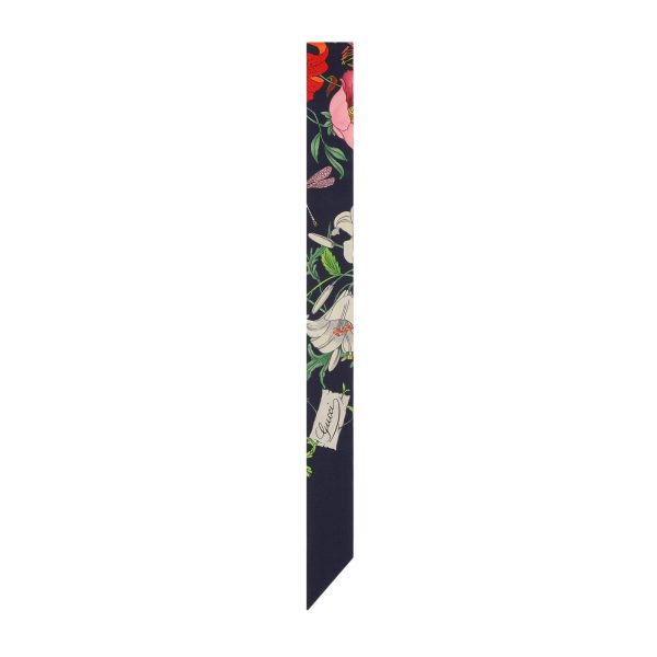 Gucci Flora Print Silk Neck Bow at Enigma Boutique