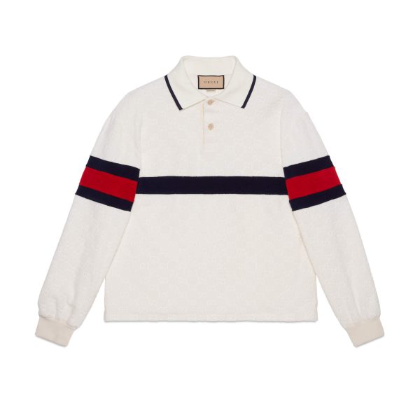 Gucci GG Cotton Terry Cloth Polo With Web at Enigma Boutique
