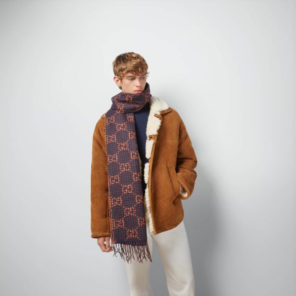 Gucci GG Rib Knit Wool Scarf at Enigma Boutique