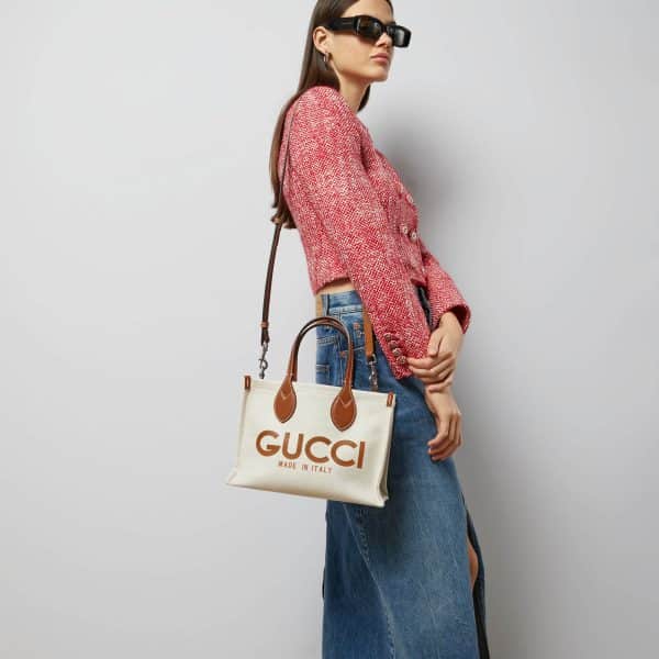 Gucci Mini Tote Bag With Gucci Print at Enigma Boutique