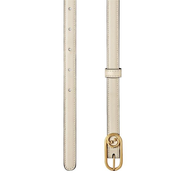 Gucci Thin Belt With Round Interlocking G - Image 2