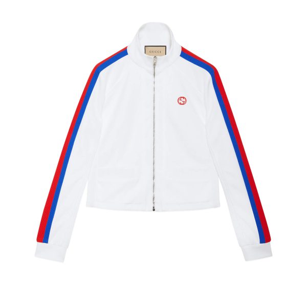 Gucci Technical Jersey Zip Jacket With Web at Enigma Boutique