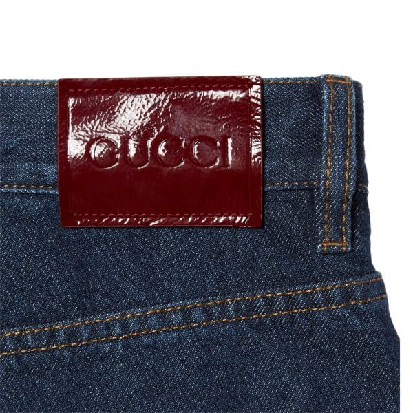 Gucci Denim Trouser With Gucci Label at Enigma Boutique