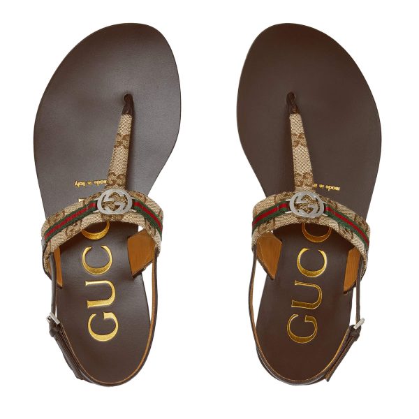 Gucci Women's Interlocking G Web Sandal - Image 3