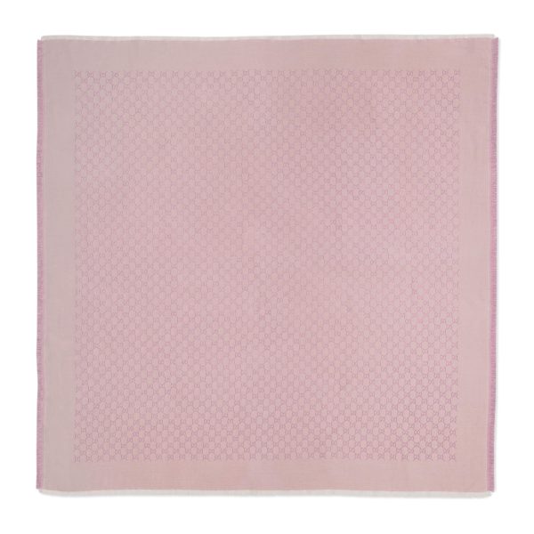 Gucci GG Jacquard Wool Silk Lamé Shawl - Image 2
