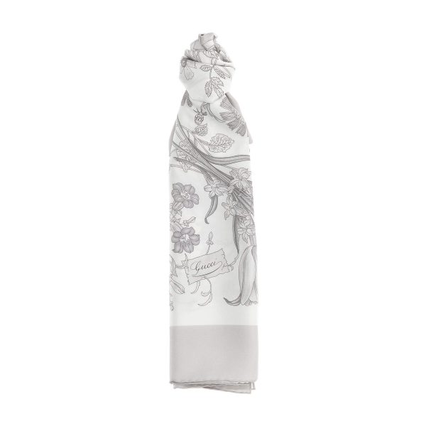 Flora Print Silk Scarf - Image 3