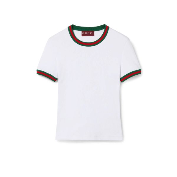 Gucci Cotton Rib T-shirt With Web