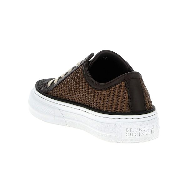 Brunello Cucinelli Woven-panel Sneakers With Precious Toe - Image 4