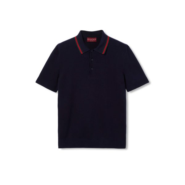 Gucci Silk Cotton Polo Shirt With Web