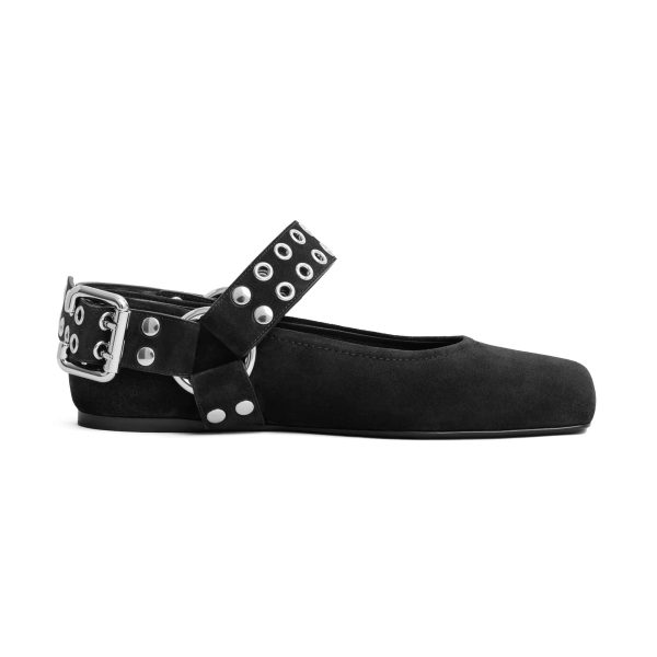 Alaïa Biker Ballet Flats In Suede - Image 2