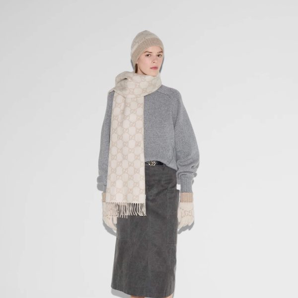 Gucci GG Cashmere Jacquard Hat - Image 4