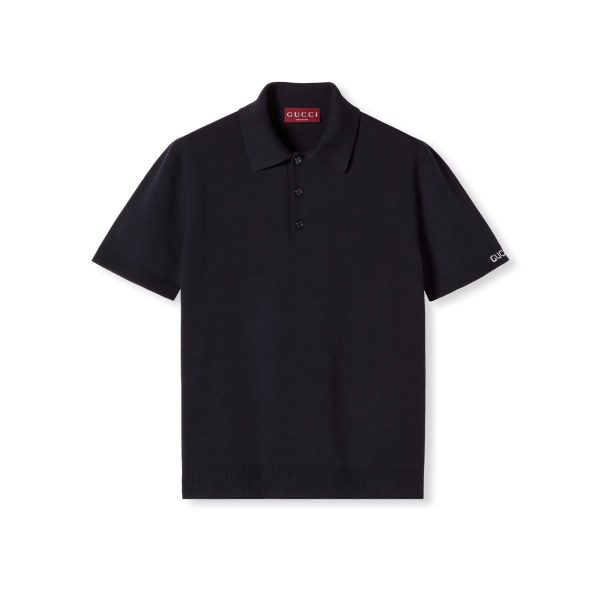 Gucci Silk Cotton Knit Polo Shirt