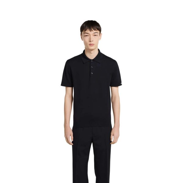 Gucci Silk Cotton Knit Polo Shirt - Image 2