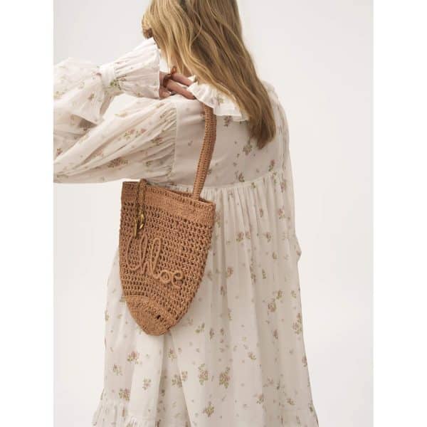 Chloé Small Summer Banana Tote Bag In Raffia - Image 6