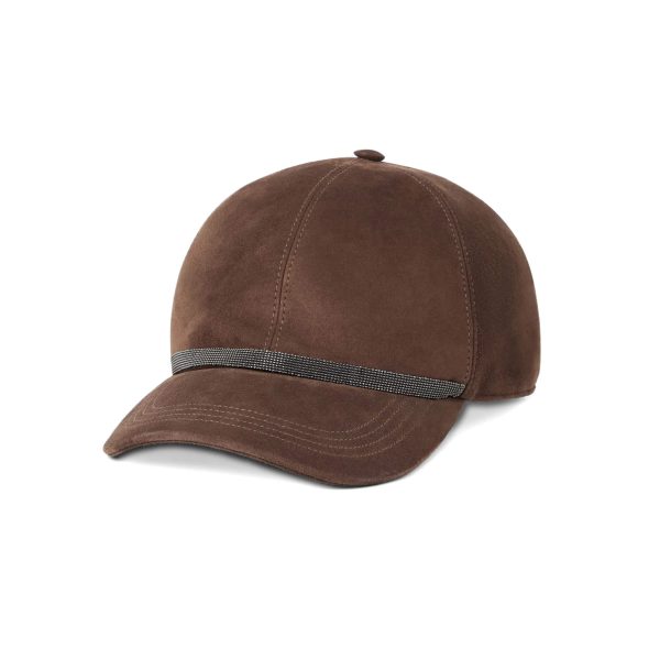 Brunello Cucinelli Suede Baseball Cap With Shiny Band