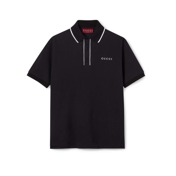 Gucci Cotton Piquet Polo Shirt With Embroidery