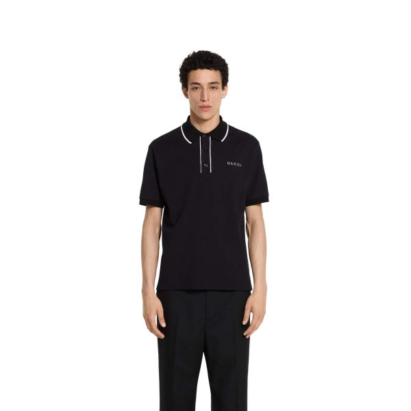 Gucci Cotton Piquet Polo Shirt With Embroidery - Image 2