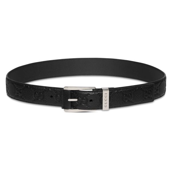 Gucci Embossed GG Belt With Squared Buckl
