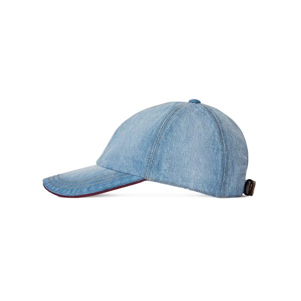 Gucci Denim Baseball Hat With Double G - Image 2
