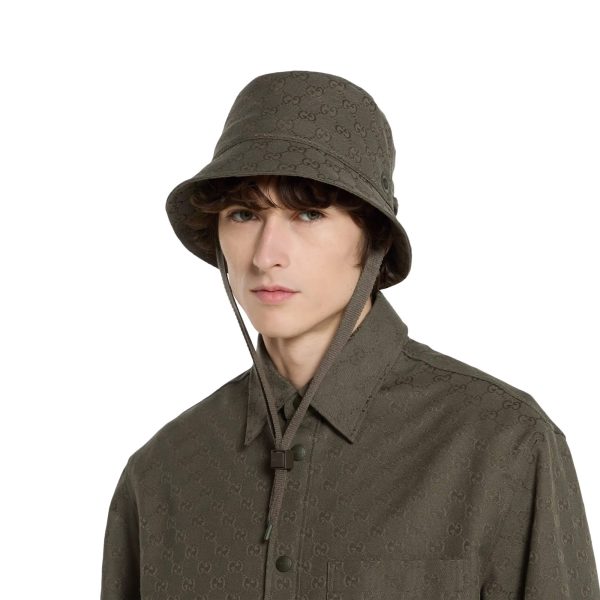 Gucci GG Canvas Bucket Hat With Tie - Image 4