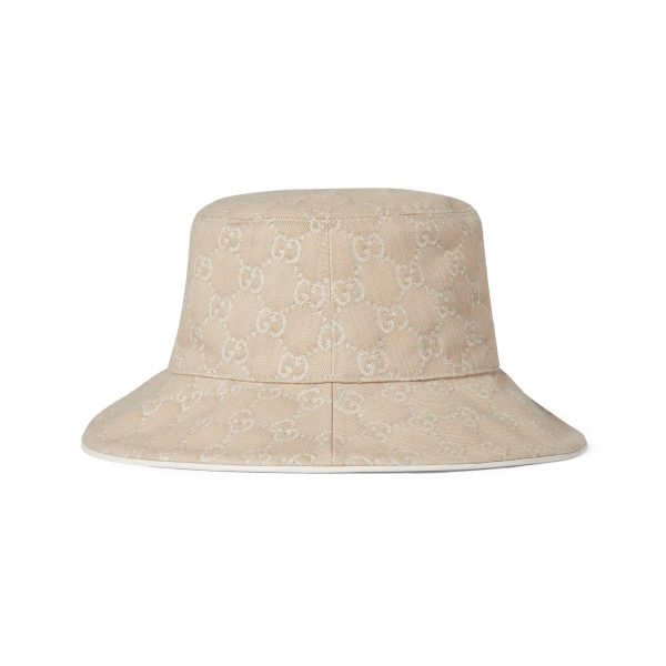 Gucci GG Denim Bucket Hat With Horsebit - Image 4