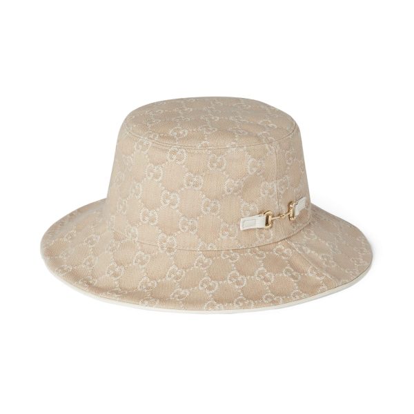 Gucci GG Denim Bucket Hat With Horsebit