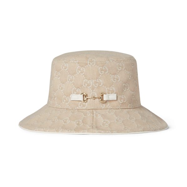 Gucci GG Denim Bucket Hat With Horsebit - Image 3