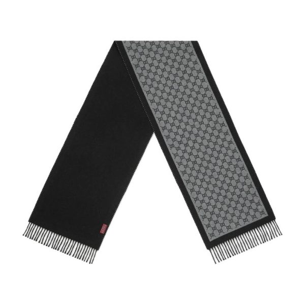 Gucci GG Wool Jacquard Scarf - Image 2