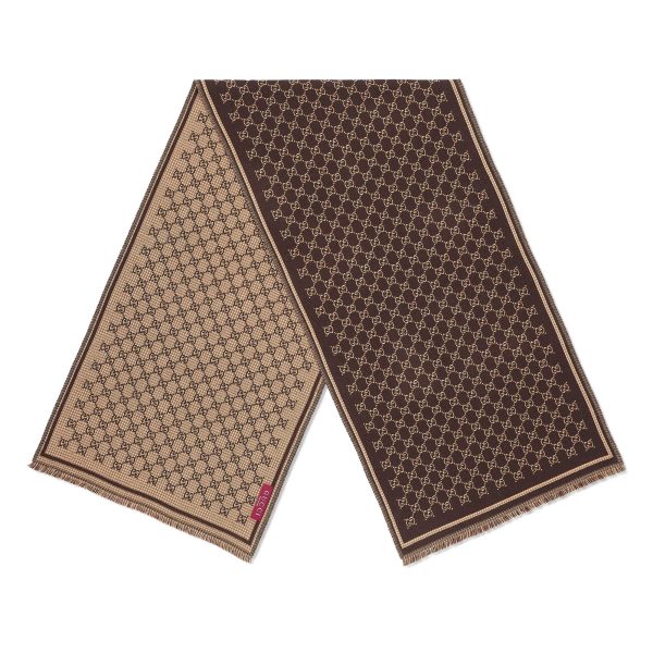 Gucci GG Wool Jacquard Scarf - Image 2