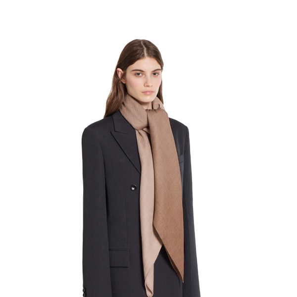 Gucci GG Wool Silk Jacquard Shawl - Image 3