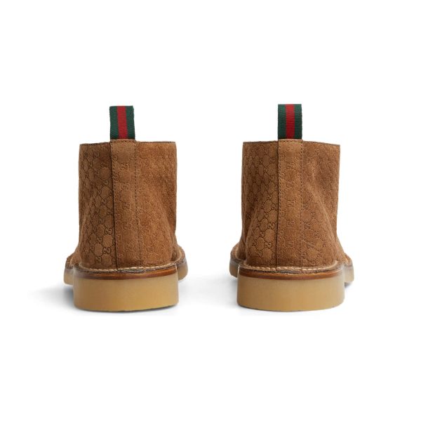 Gucci Men's Ankle Boot With Web - Image 3