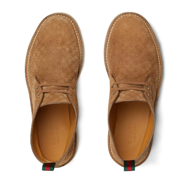 Gucci Men's Ankle Boot With Web - Image 4