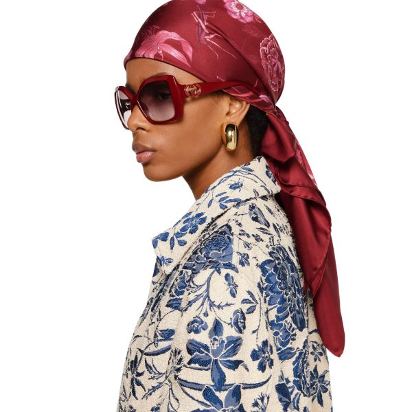 Gucci Printed Flora Silk Twill Carré - Image 3