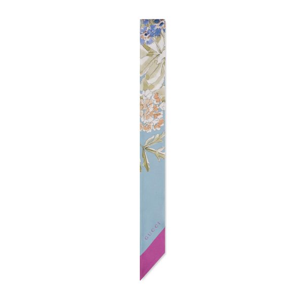 Gucci Printed Silk Twill Neck Bow