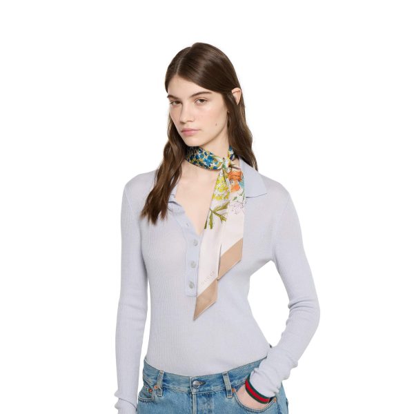 Gucci Printed Silk Twill Neck Bow - Image 3